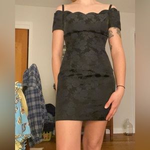 vintage off shoulder mini dress